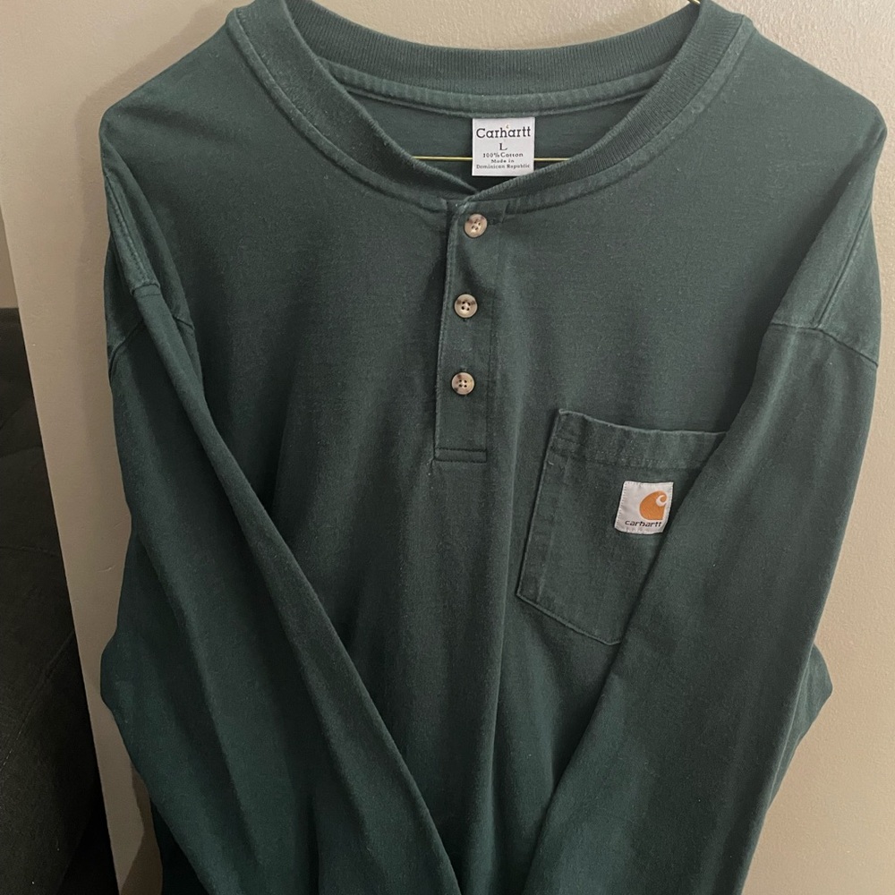 Carhartt Forest Green Long Sleeve Henley